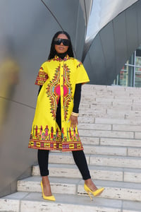 Image 3 of The sika shirt dress - bright yellow 