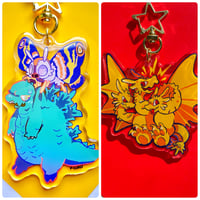 Image 1 of Gozilla+Mothra & King Ghidorah Keychain