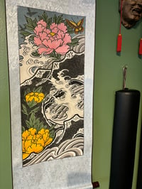 Image 2 of Butterfly and Peonies Scroll
