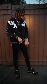 Image 1 of Black “Worldwide” Varsity Jacket