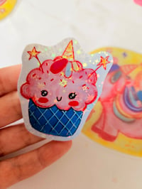 Image 5 of unicorn magic bookmark and holographic sticker