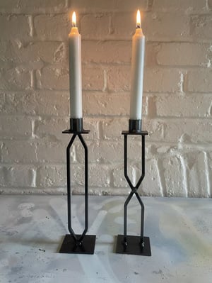 Image of Vintage Swedish Metal Candlestick’s Pair Dala industrier - Eric Dalmas