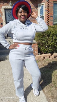 Image 7 of Gray Jogget set 