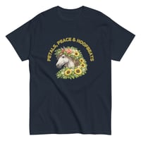 Image 4 of Unisex classic tee, Petals, Peace and Hoofbeats Horse Lovers Tee