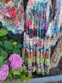 Image 11 of Patchwork trousers / Culottes- pink tassles