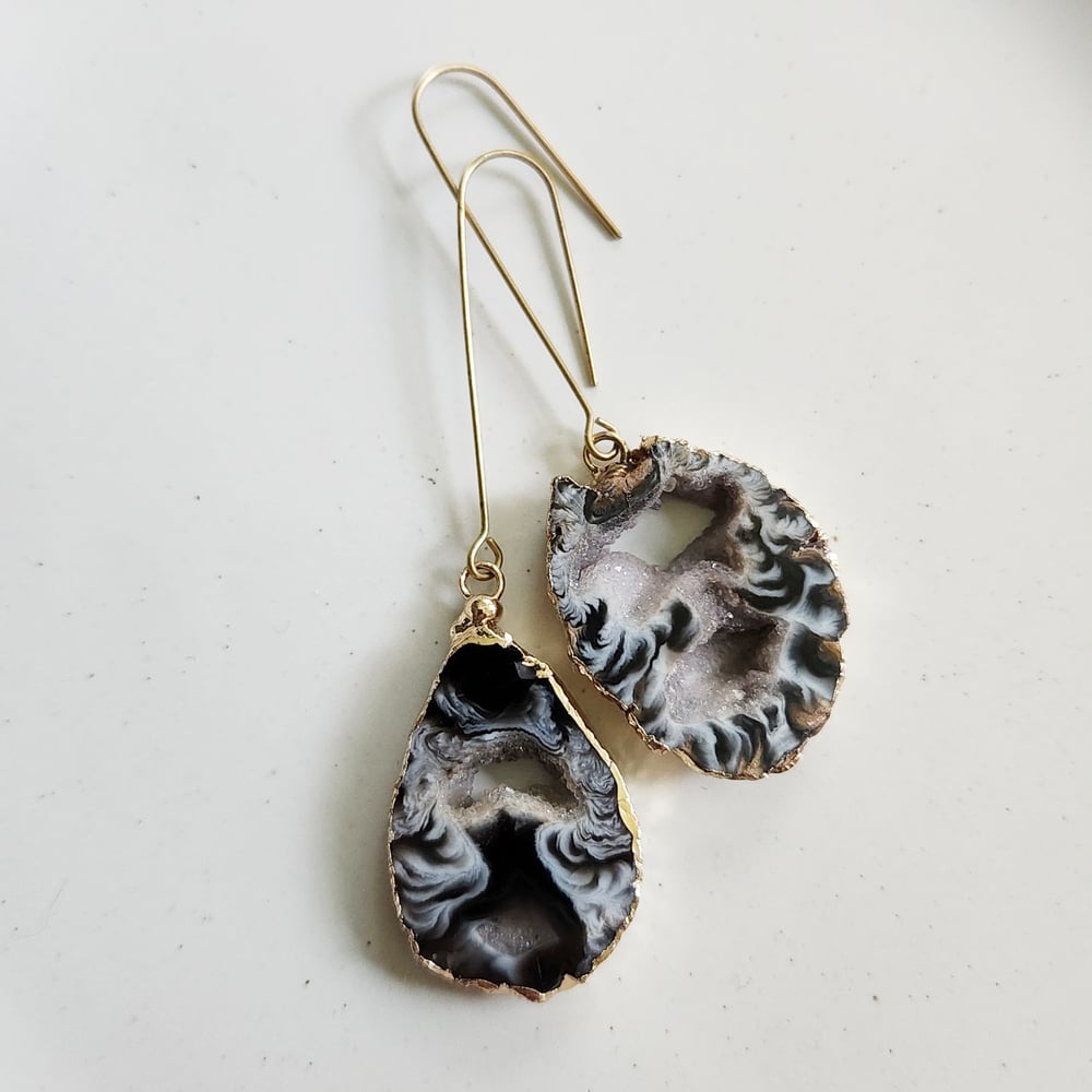 Image of Agate Slice Earrings 