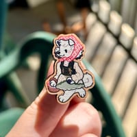 Babushka Doggy Wooden Pin