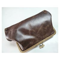 Image 5 of Coffee Mosaic Leather Clutch 