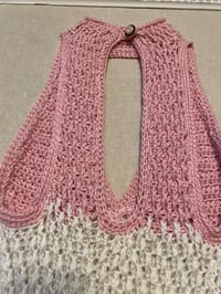 Image 13 of Tri-Color Keyhole Crochet Dress
