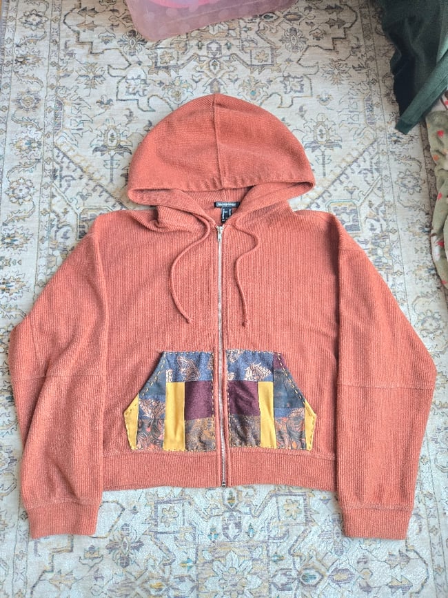 Medium Patchwork Zip Up Hoodie