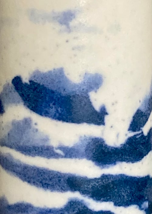 Image of Small Blue & White Sgraffito Vase