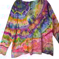 Image 7 of 2XL Ladies Long-Sleeve Stretch Tee in Euphoria Agate Ice Dye
