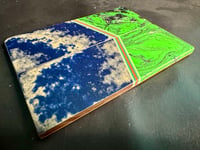 Image 3 of Swirled Resin & Layered Micarta GLOW Segmented Knife Scales