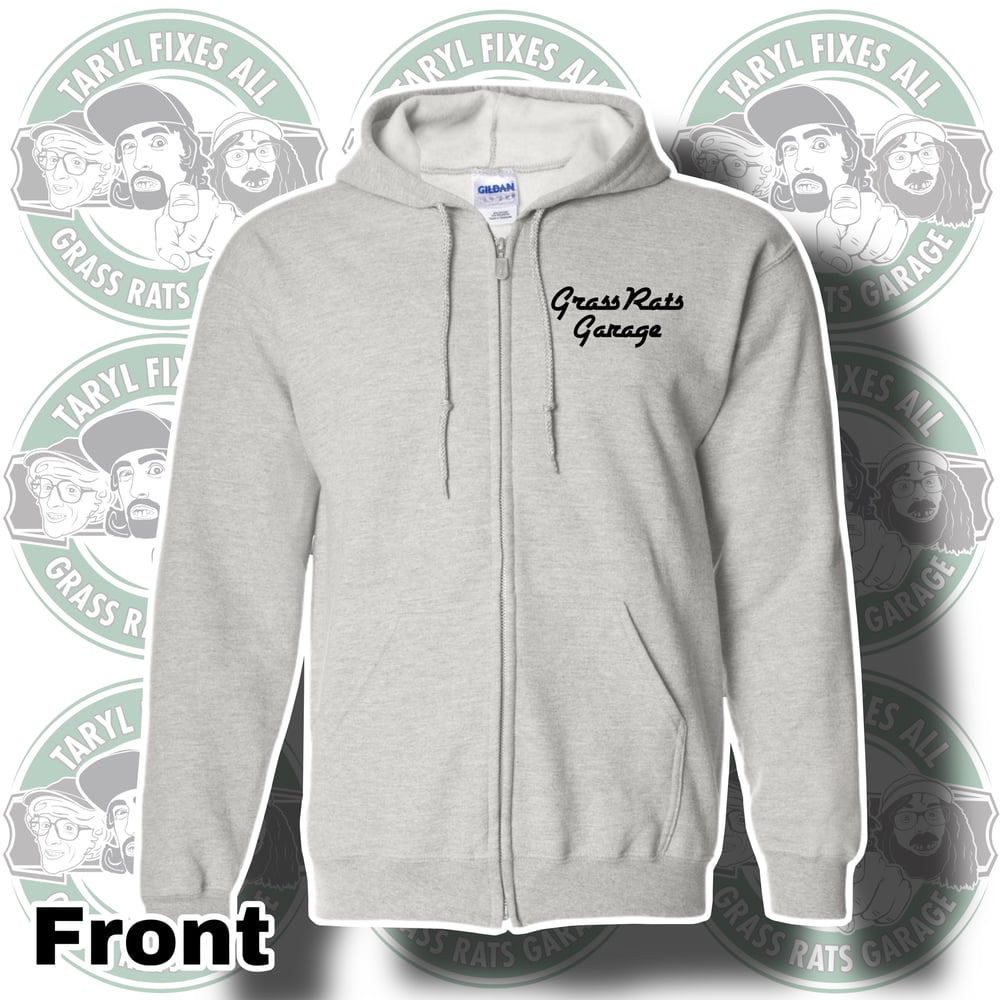 NEW Gray Zip-Up Grass Rats Garage Hoodies!! (Med-5XL)