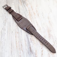 Image 1 of 20mm Alligator Bund Strap - Brown