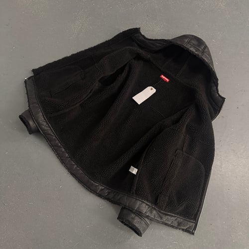 Image of 2023 Supreme Faux Shearling Hooded Jacket, size xl