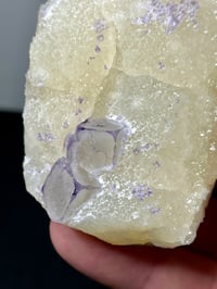 Image 10 of QR Code Fluorite On Druzy Quartz Matrix Specimen | Guizhou China #2821