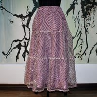 Image 1 of 3 Tier Skirt (Mauve & sequins)
