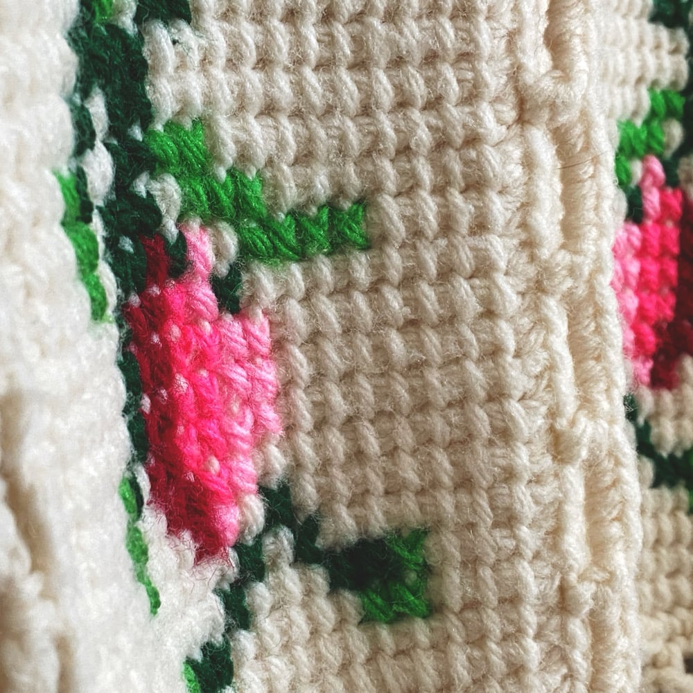 Image of Hot Pink Rose Hexagon Granny Sweater