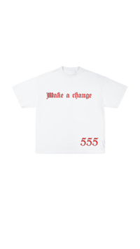 Image 1 of White and Red Make a Change Tee