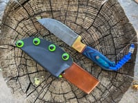 Image 1 of Damascus knife with Kydex sheath