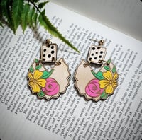 Image 2 of Flowers and Polka Dot Earrings