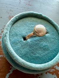 Image 7 of 14k rose and yellow gold pearl ring . size 6.5