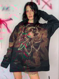 Image 3 of “EYE-RACHNID” CUSTOM BLEACH PAINTED HOODIE XL
