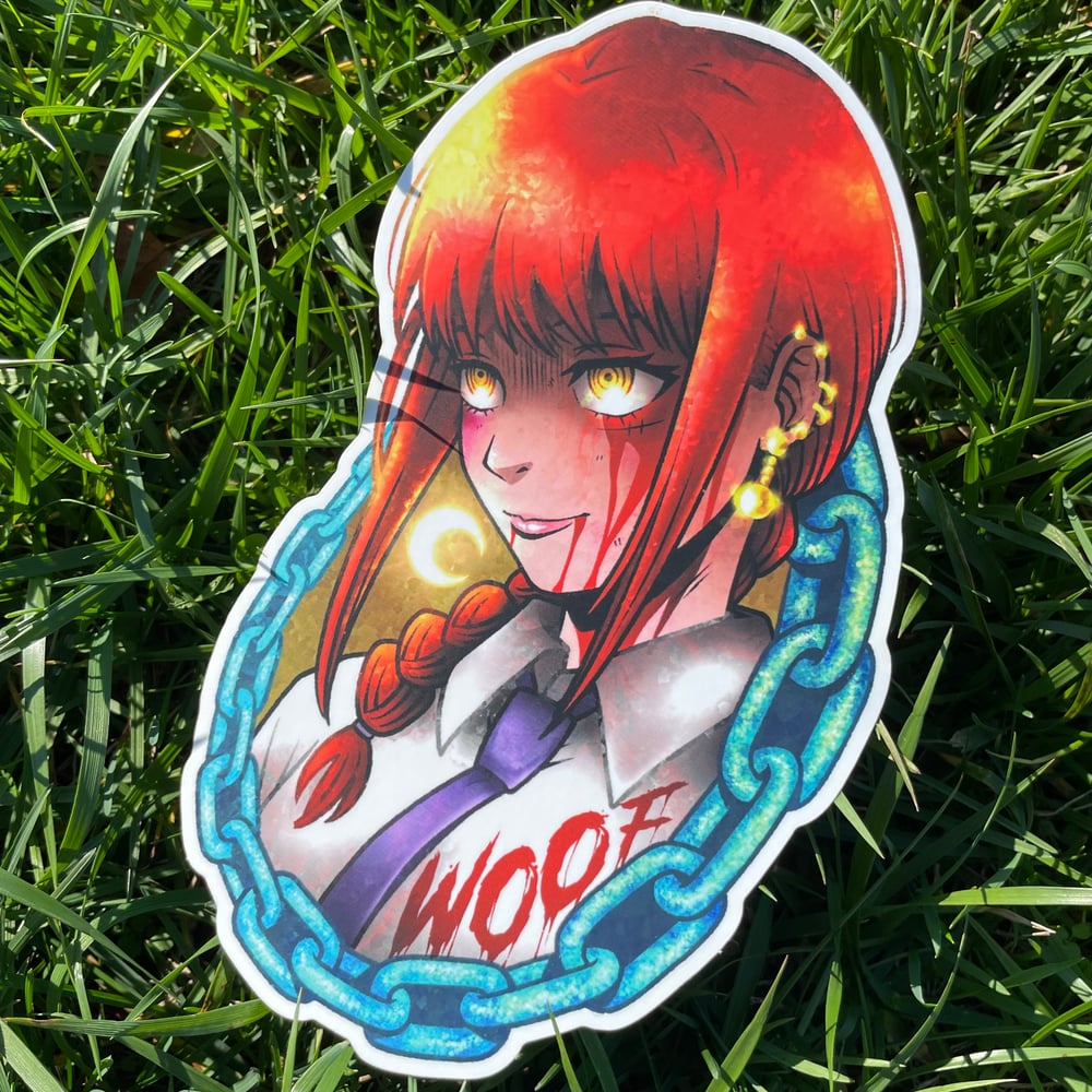 Image of WOOF 4 // MAKIMA *LARGE STICKER*