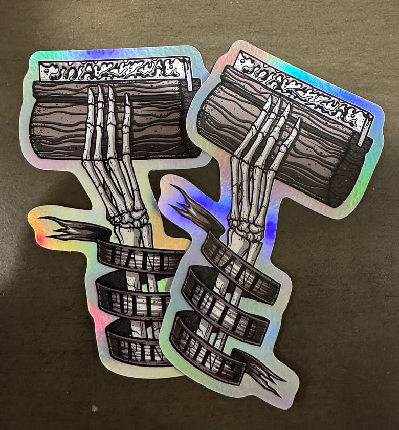 Image of Holo Foil Hand Pulled Prints Stickers - 2 Pack