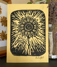 Sunflower Lino Print