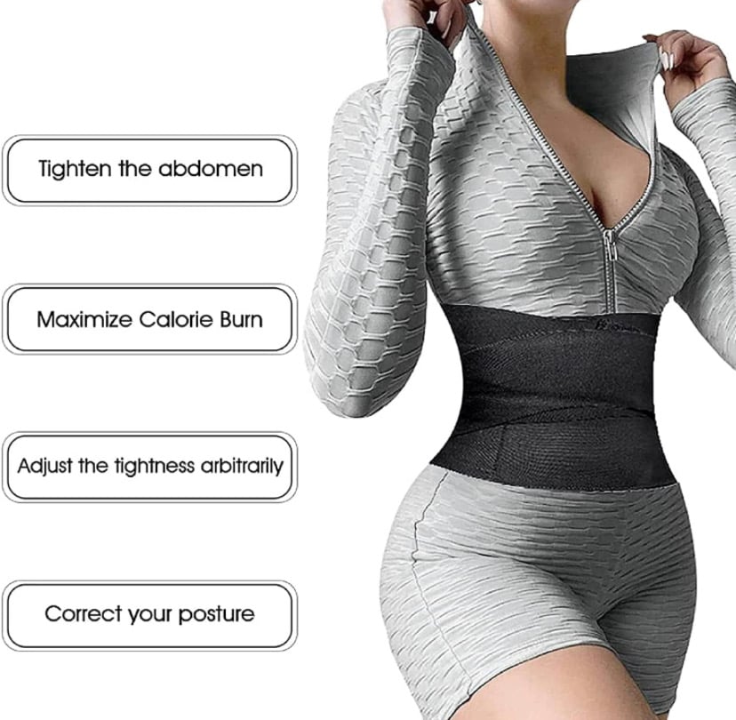 Image of Waist Trimmer for Women Invisible - SnBandage Wrap Trainer Belt Invisible Shapewear Girdles Black