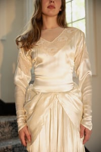 Image 3 of 1940s Beaded Draped Waist