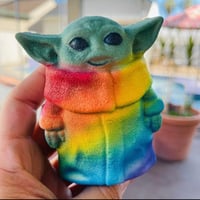 Image 1 of Rainbow Baby Yoda Bath Bomb