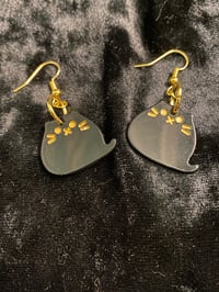 Mini Black Cat Earrings