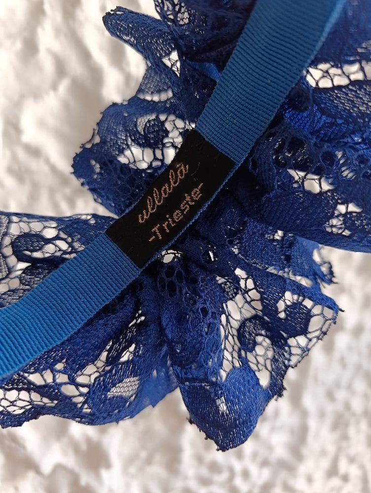 Image of Cerchietto rouches pizzo blu cina 