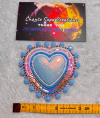 Image 9 of Hand Polished Light Blue Heart Beaded Popsocket 