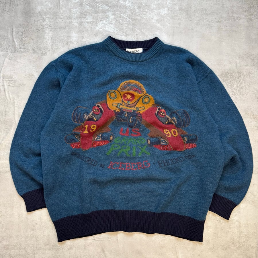 Image of 80s Iceberg Knitted Sweatshirt, size XL