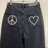 Image 4 of PacSun Eco Peace & Love High Waisted Bootcut Jeans