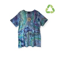 Image 1 of ♻️ UPCYCLED L Ladies 100% Cotton Tee in Mermaid Geode Ice Dye