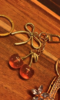 Pink Cherry Keychain