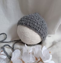 Image 1 of  Newborn  photoshooting knitted hat | grey