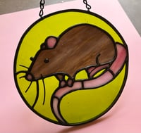 Image 2 of Stained glass little rat suncatcher