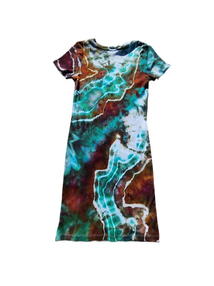 Image of Large geode neutral earth mini dress