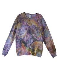 Image 2 of XS Adult Crew Sweatshirt in Muted Garden Ice Dye