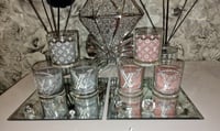 Image 2 of FLOWER  GLASS CANDLE AND MIRROR TRAY SET