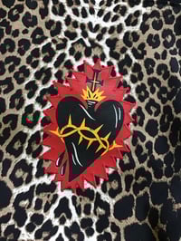 Image 10 of new dark leopard sacred heart bag