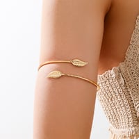 Image 3 of Leaf Open Cuff Bracelet