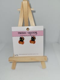 Kitty Pumpkin Studs