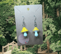 Image 2 of mushroom dangle earrings 